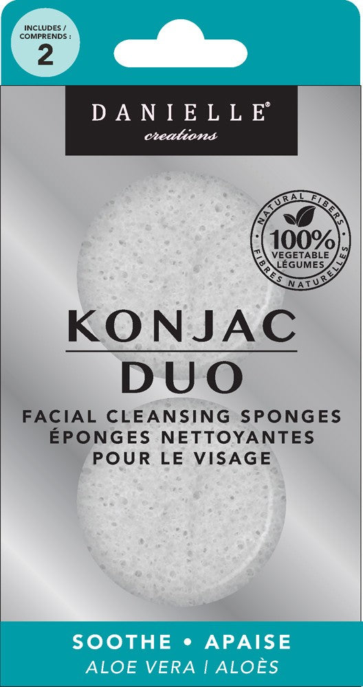 Danielle's Enchanting Konjac Duo Facial Cleansing Sponges with Aloe