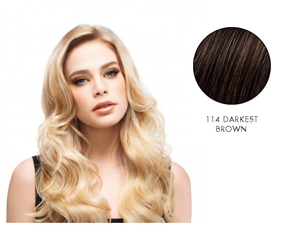 Tabatha Coffey's LuxHair HOW 16 - 18 Inch Darkest Brown Circle Hair Extensions