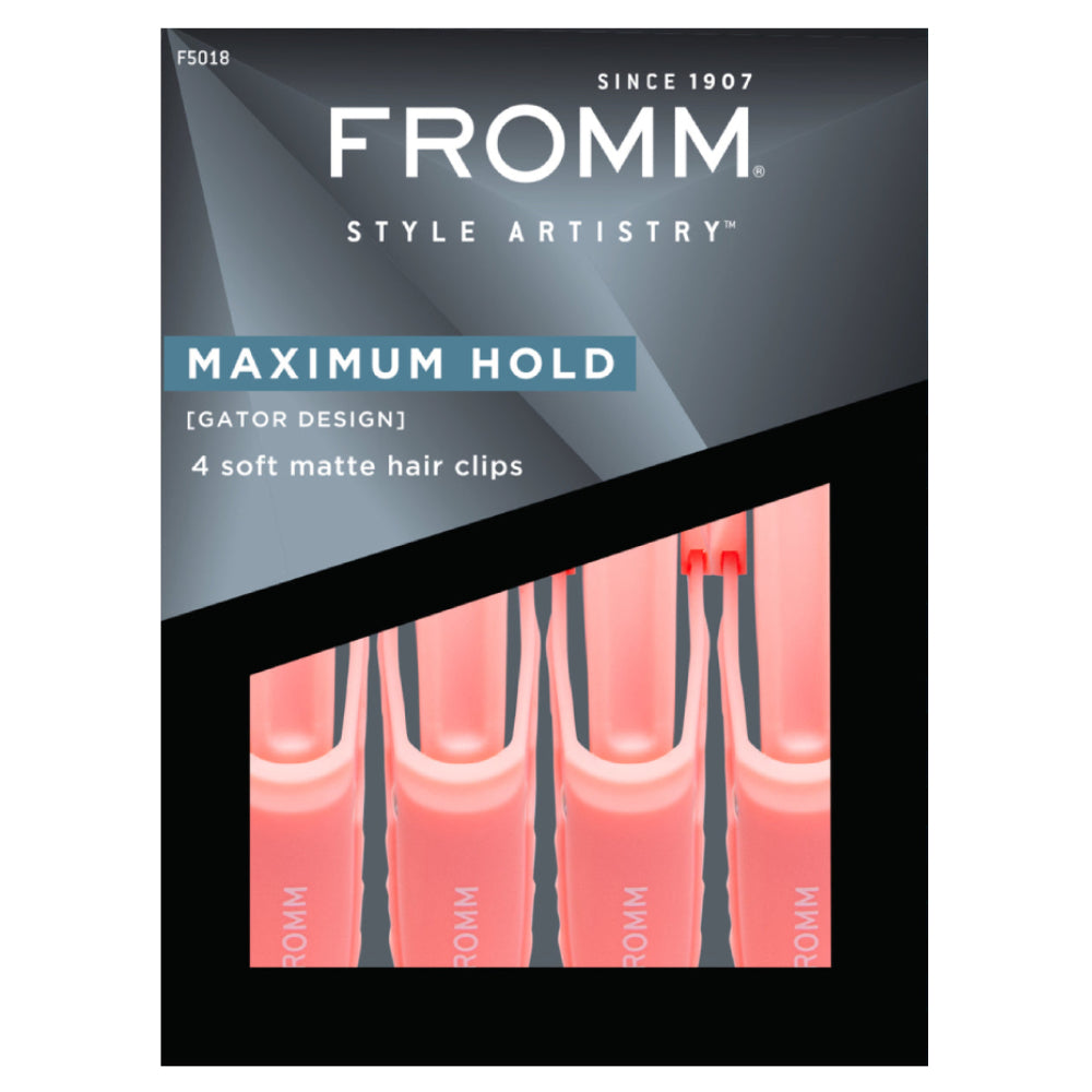 Fromm Pink Gator Clips - 4 Pack: Ideal for All Hair Types!