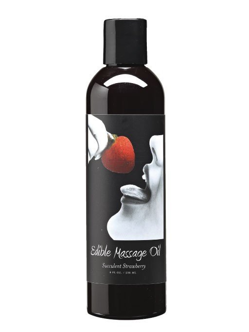 Earthly Body Delightful Strawberry Edible Massage Oil - 8 oz