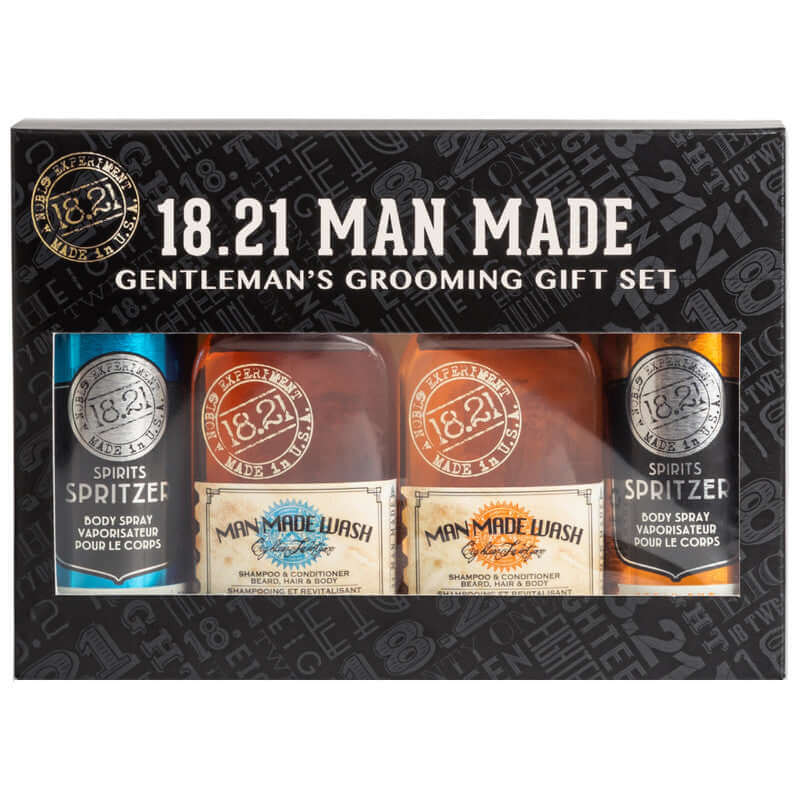 18.21 Man Made Absolute Mahogany & Noble Oud Wash and Spritzer Gift Kit