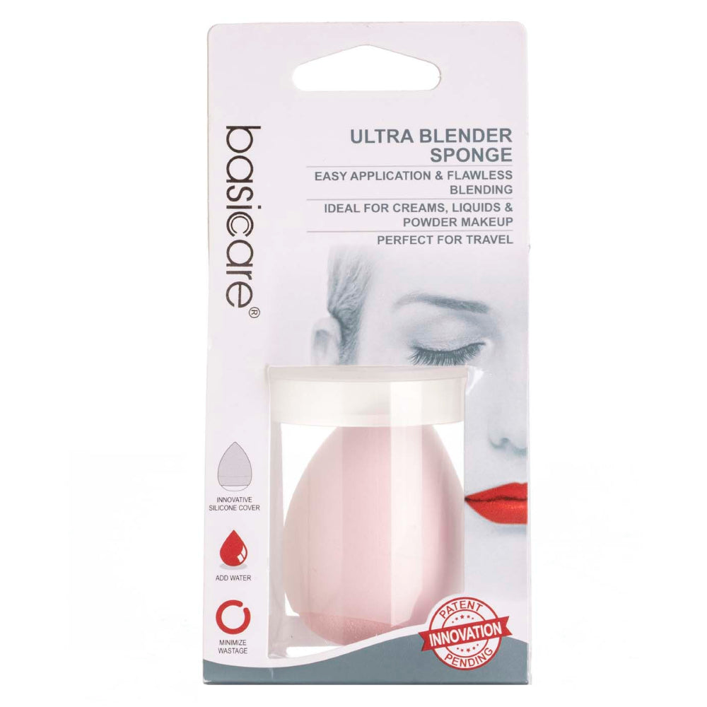 Basic Care Ultra Blender Sponge: Full Silicone Cover in Pink - Elevate Your Makeup Game!