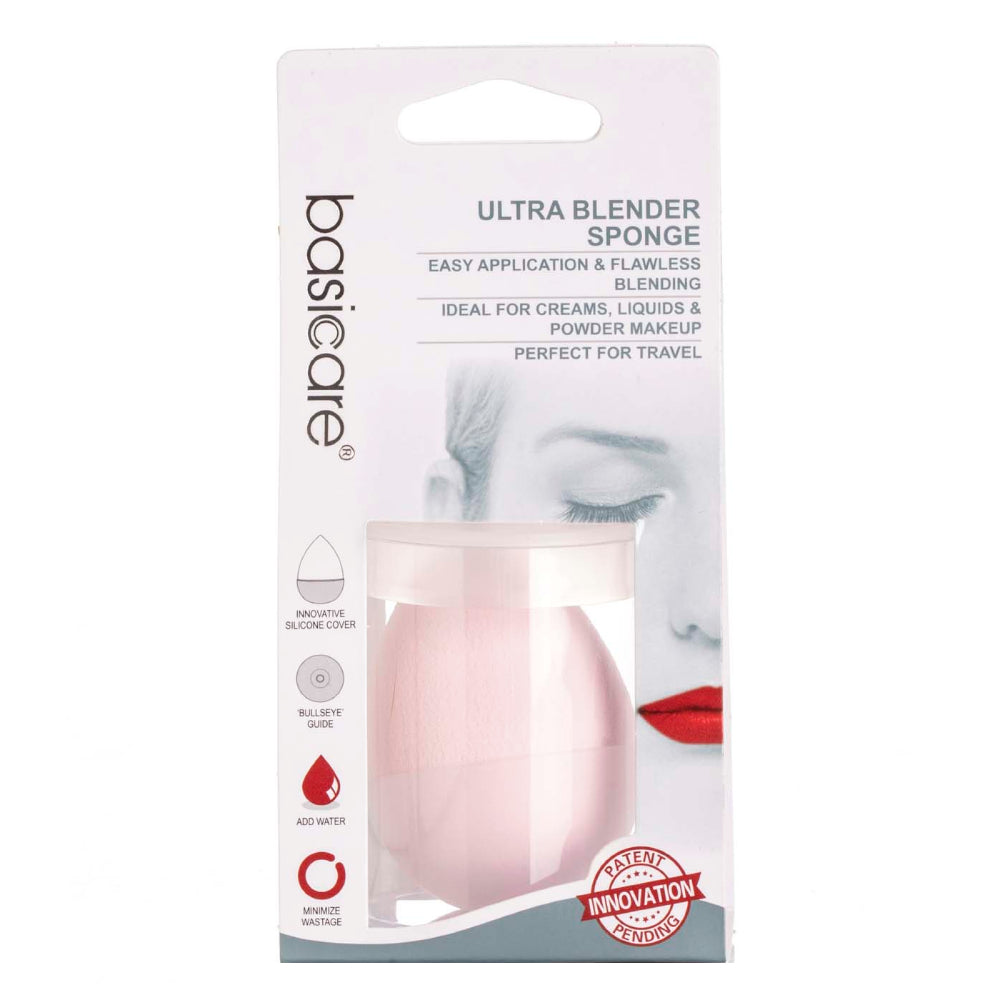 Basic Care Ultra Blender Sponge with Silicone Cover - Bullseye Pink: Your Ultimate Makeup Essential!