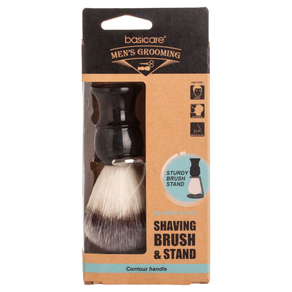 Premium Basic Care Shaving Brush with Stainless Steel Stand - Elevate Your Shave!