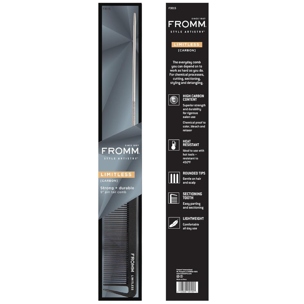 Fromm 9-Inch Carbon Pin Tail Comb: Your Ultimate Styling Companion