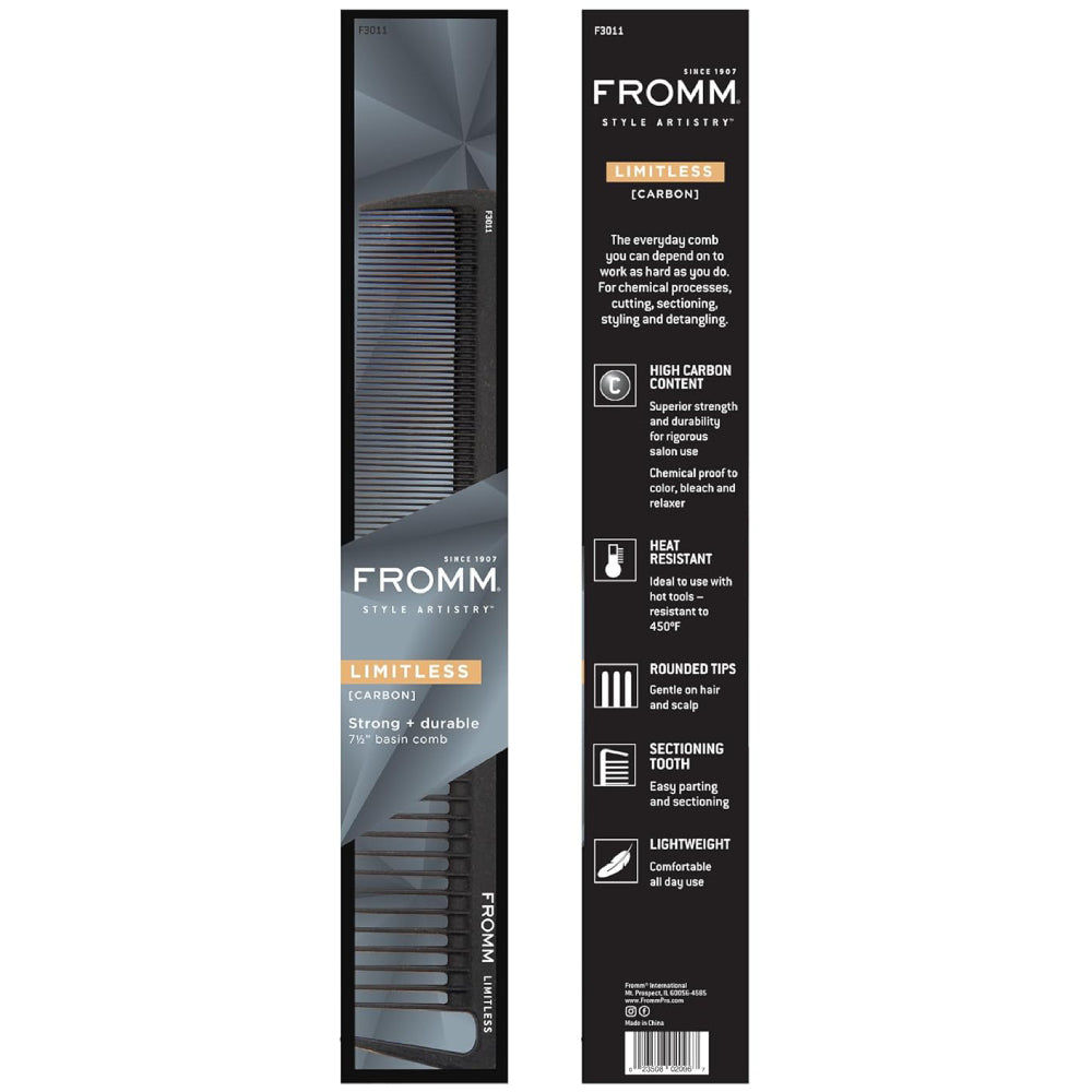 Fromm 7.5-Inch Carbon Basin Comb: Your Salon Essential