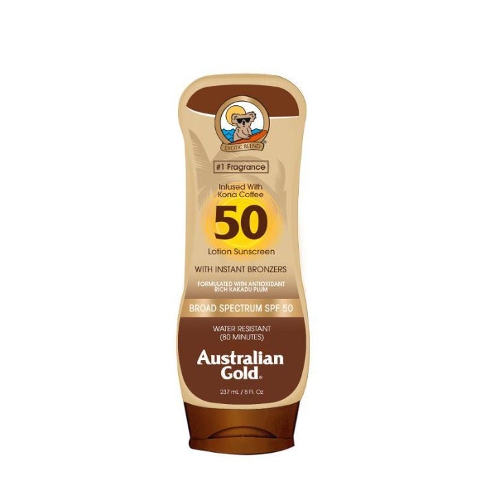 Australian Gold 8 oz Instant Bronzer Lotion Sunscreen - Get a Golden Glow Fast!