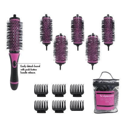 Scalpmaster Ionic and Ceramic 13-Piece Blow-Out Brush Set: Achieve a Perfect Blow-Out!
